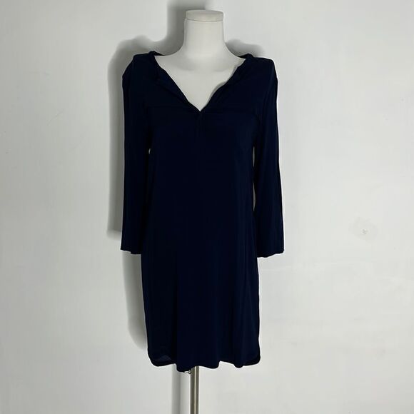 Sandro Paris Navy Shift Dress With Gorgeous Back Detail - Picture 1 of 14